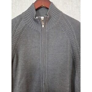 ANTHOLOGY Men's M Cardigan Sweater Silk Blend Charcoal Full Zip Old Money Career